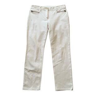 Chico's White So Slimming Ankle Jean with Zipper Pockets 0(4)